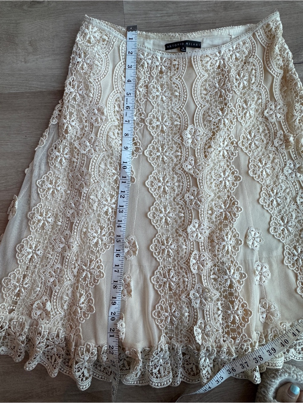 Antonio Melani Vintage Crocheted Cottagecore Skirt Sz 6 - Picture 4 of 7
